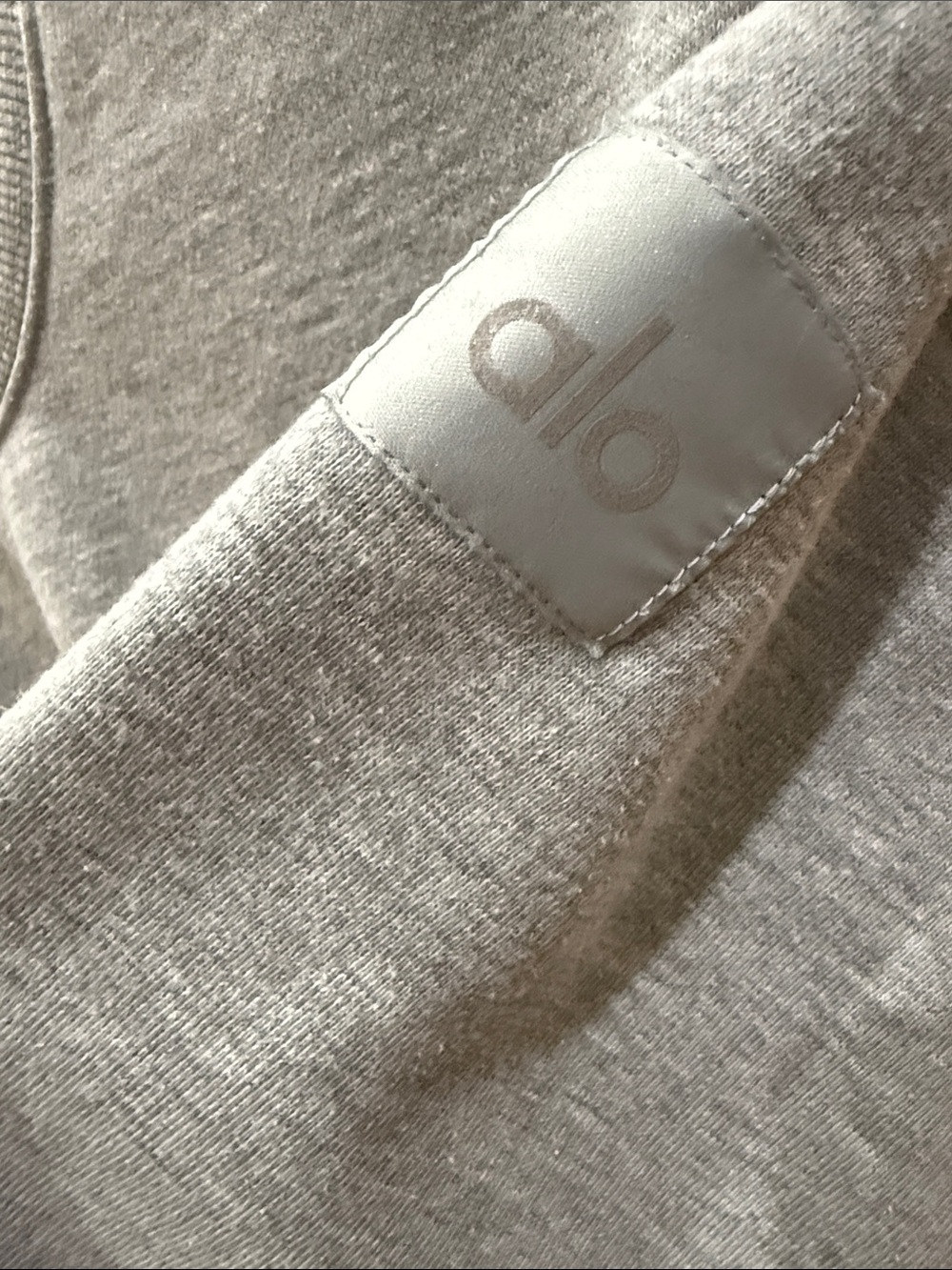 ALO Yoga Heather Gray Cropped Crewneck Sweatshirt - Picture 3 of 4